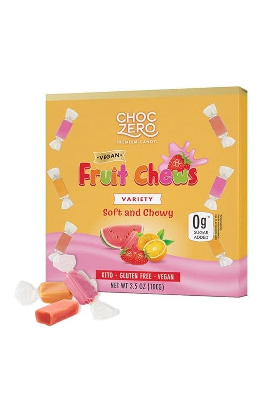 ChocZero Chewy Candy Variety Pack, Sugar Free, All Natural, Vegan, Orange Strawberry and Watermelon Candy, 3.5 Ounce (Pack of 1)