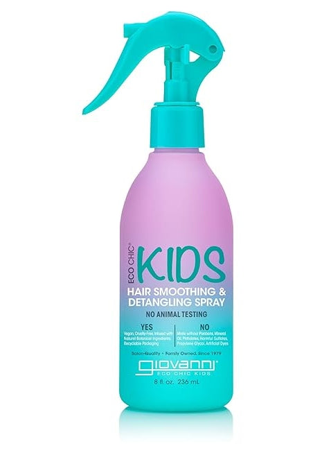 Eco Chic KIDs Hair Smoothing & Detangling Spray - Detangler Spray For Kids, Kids Detangler Spray, Hair Detangler Spray For Kids, Salon Quality, Natural Botanical Ingredients, Vegan - 8 Fl Oz