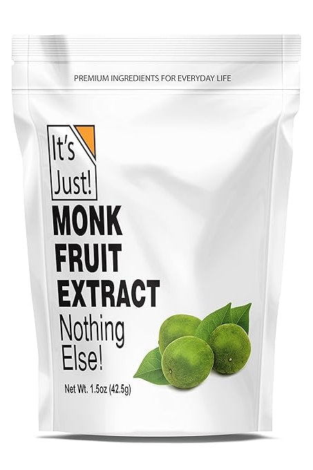 It's Just! - 100% Monkfruit Extract Powder, Keto Friendly Sweetener, Monk Fruit, Sugar-Free, Non-GMO, Non-Glycemic (25% Mogroside V, 1.5oz / 42g)