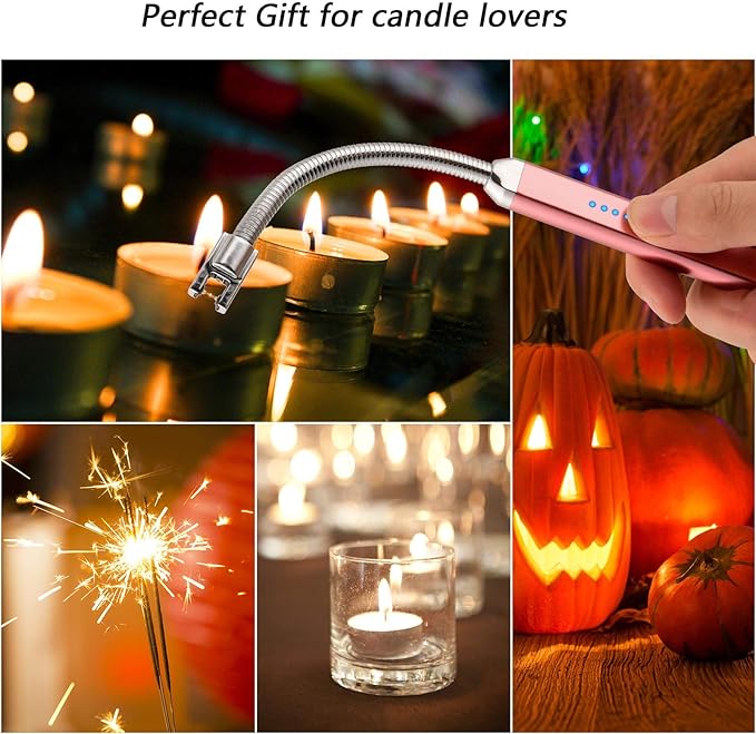 Electric Candle Lighter USB Arc Rechargeable Windproof Flameless Long Lighter, Birthday Gift for Women Men Mom Wife Sister Nana