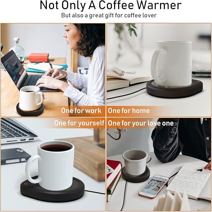 Coffee Mug Warmer with Auto Shut Off for Desk, Cup Warmer Smart Temperature Settings, Electric Beverage Tea Water Milk Warmer for All Cups and Mugs, Heating Plate Candle Wax Warmer