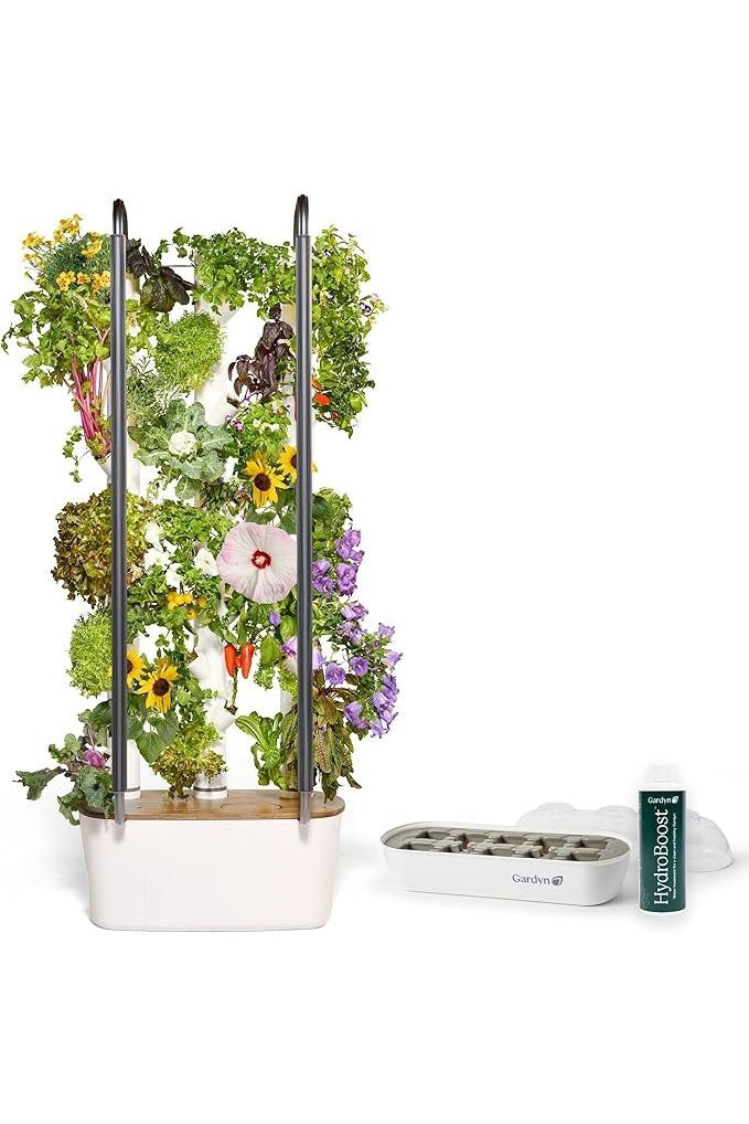 Gardyn 4.0 Bundle with Hydroponics Growing System Vertical Indoor Tower Garden, Germination Nursery & HydroBoost (4.0 Gardyn Home Kit, 30 Free Non-GMO Plants, LED Grow Lights, 30 Day Kelby Trial)