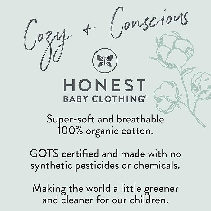 Honestbaby 10-Pack Short Sleeve Bodysuits One-Piece 100% Organic Cotton for Infant Baby Boys, Girls, Unisex